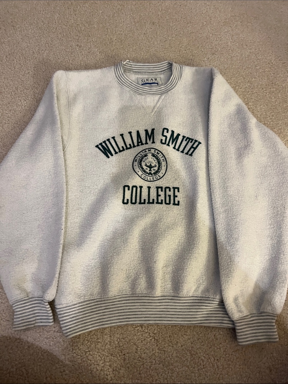 Vintage Gear For Sports Crewneck Sweatshirt with William Smith College Logo